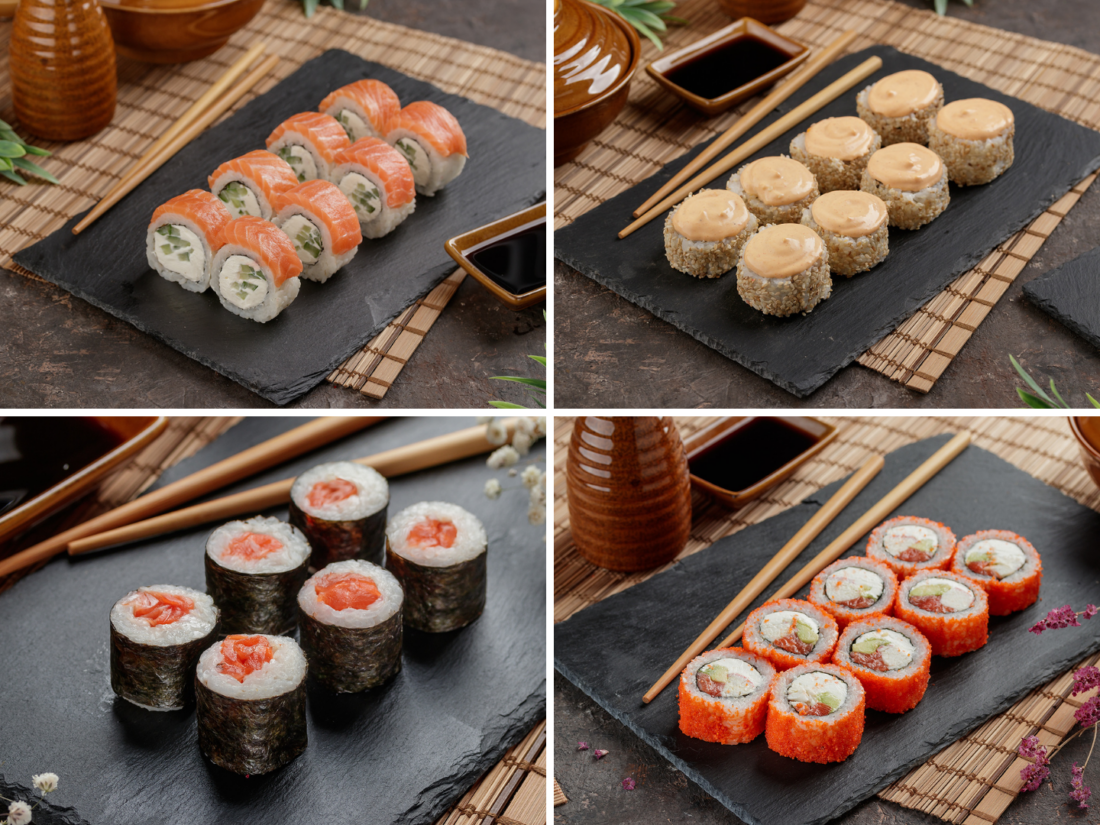Тверь заказать суши на дом с доставкой. Правильные роллы. Биг маки суши. Кавасаки роллы. Правильные суши.